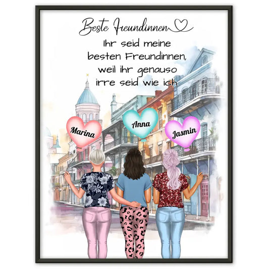 Personalisiertes Poster 3 Freundinnen Irre Wie Ich Viele Optionen 1