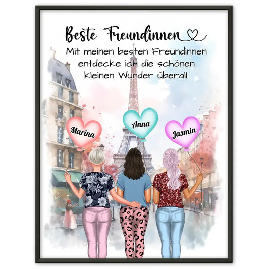 Personalisiertes Poster 3 Freundinnen Kleine Wunder Viele Optionen 1