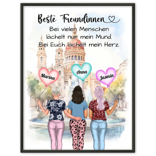 3 Freundinnen Poster Mein Herz Für 2 bis 4 Freundinnen