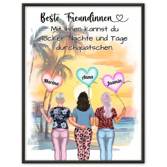 3 Freundinnen Poster Nächte und Tage Für 2 bis 4 Freundinnen