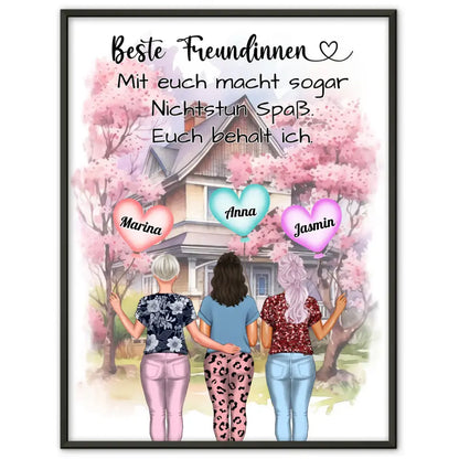 3 Freundinnen Poster Nichtstun macht Spaß Für 2 bis 4 Freundinnen