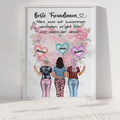 3 Freundinnen Poster Unsinn Für 2 bis 4 Freundinnen