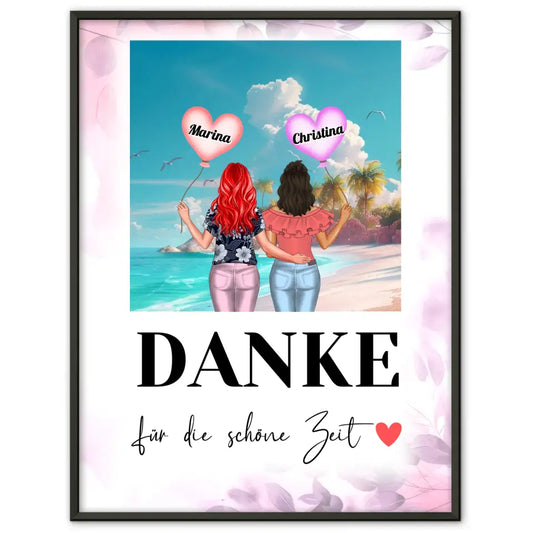 Beste Freundin Poster Danke für die Zeit Malediven Beach 1