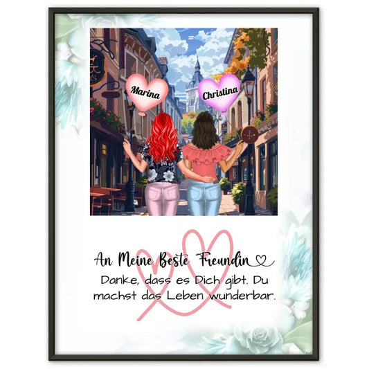 Personalisiertes Poster Freundinnen Danke Altstadt 1