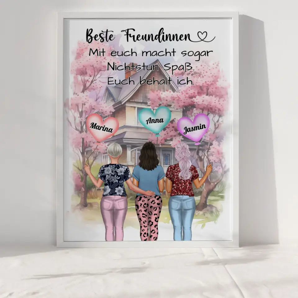 3 Freundinnen Poster Nichtstun macht Spaß Für 2 bis 4 Freundinnen