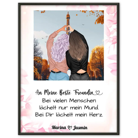 Freundinnen Poster Mein Herz lächelt Frankreich Eiffelturm 1 1