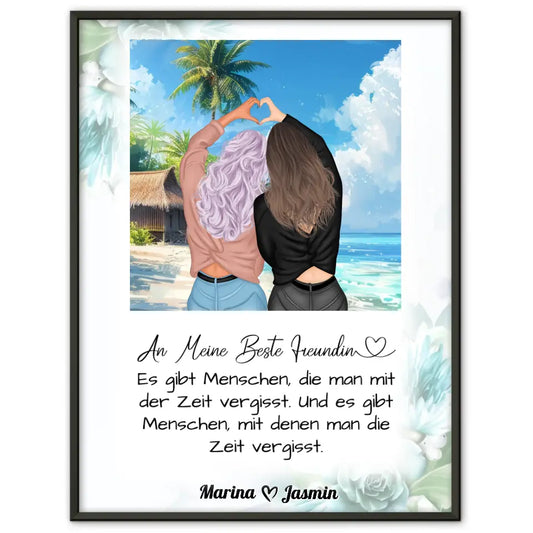 Personalisiertes Poster Freundinnen Unsere Zeit Inselparadies 1