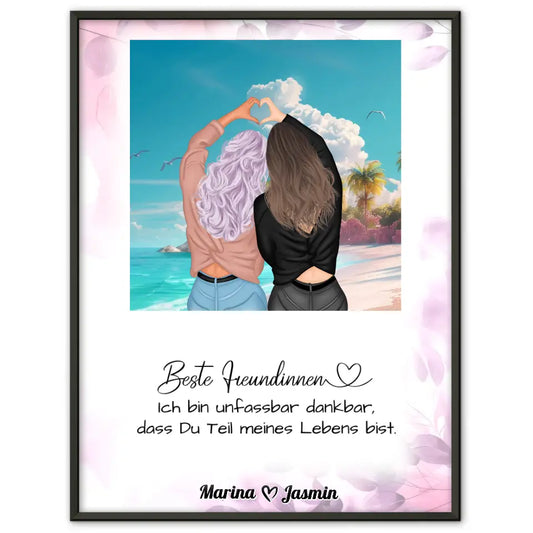 Beste Freundin Poster Dankbar Malediven Beach 1