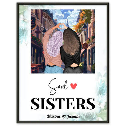 Personalisiertes Poster Freundinnen Soul Sisters Altstadt