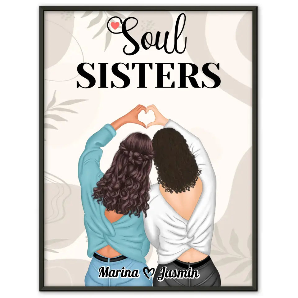 Beste Freundin Poster Soul Sisters Viele Optionen Boho Mit Namen