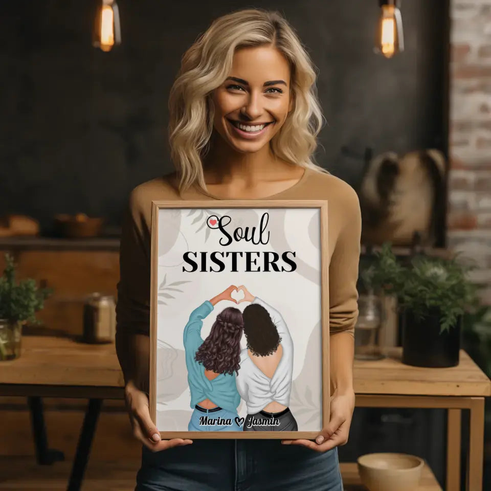 Beste Freundin Poster Soul Sisters Viele Optionen Boho Mit Namen