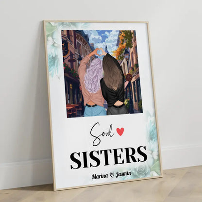 Personalisiertes Poster Freundinnen Soul Sisters Altstadt