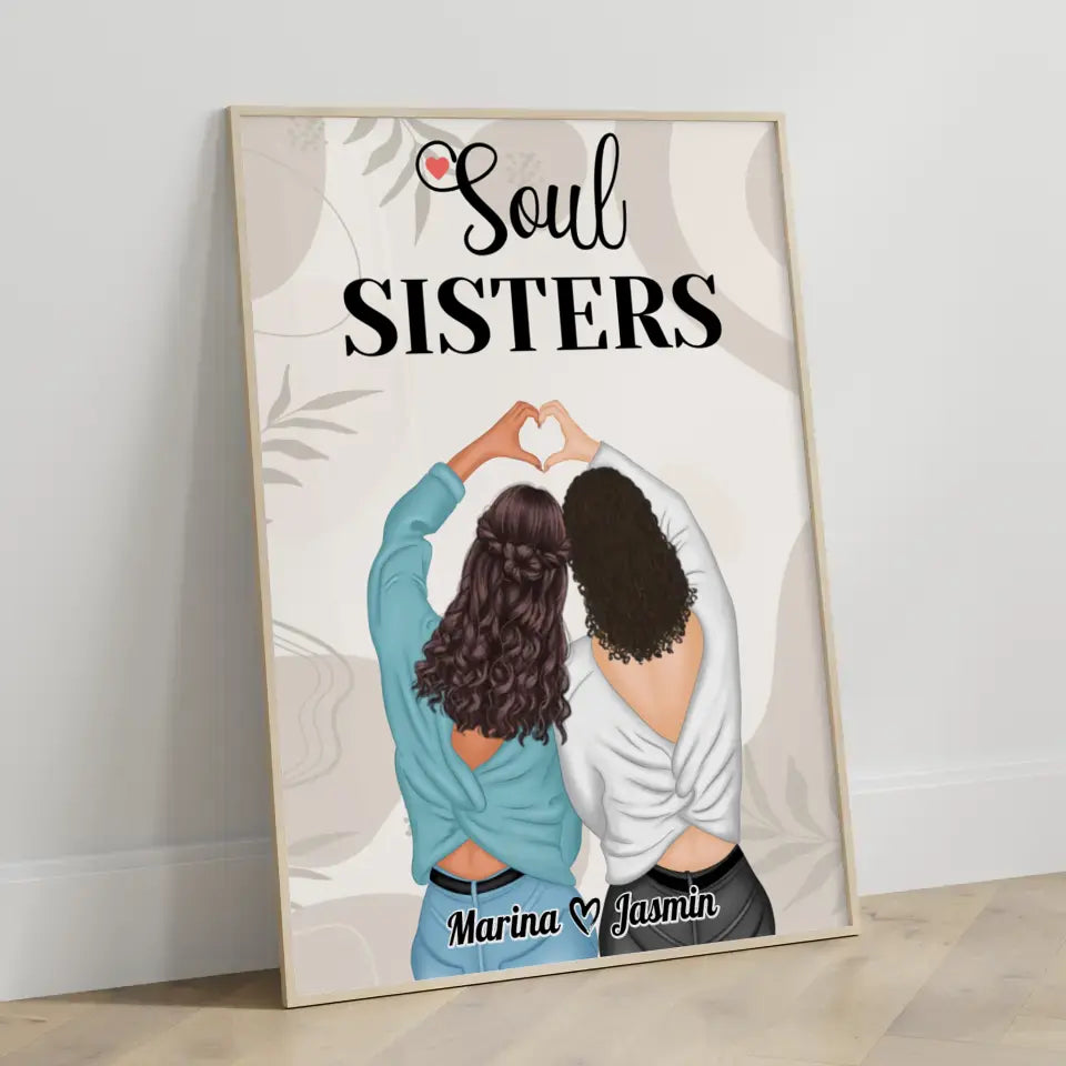 Beste Freundin Poster Soul Sisters Viele Optionen Boho Mit Namen