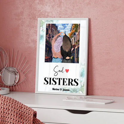 Personalisiertes Poster Freundinnen Soul Sisters Altstadt