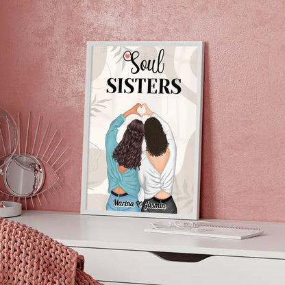 Beste Freundin Poster Soul Sisters Viele Optionen Boho Mit Namen