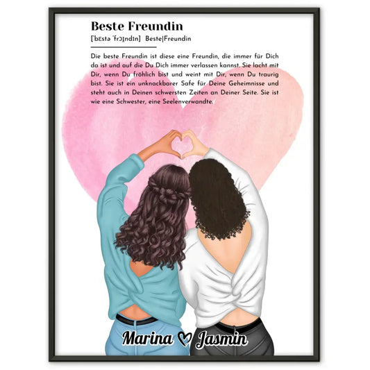 Personalisiertes Poster Freundinnen Definition - Beste Freundin