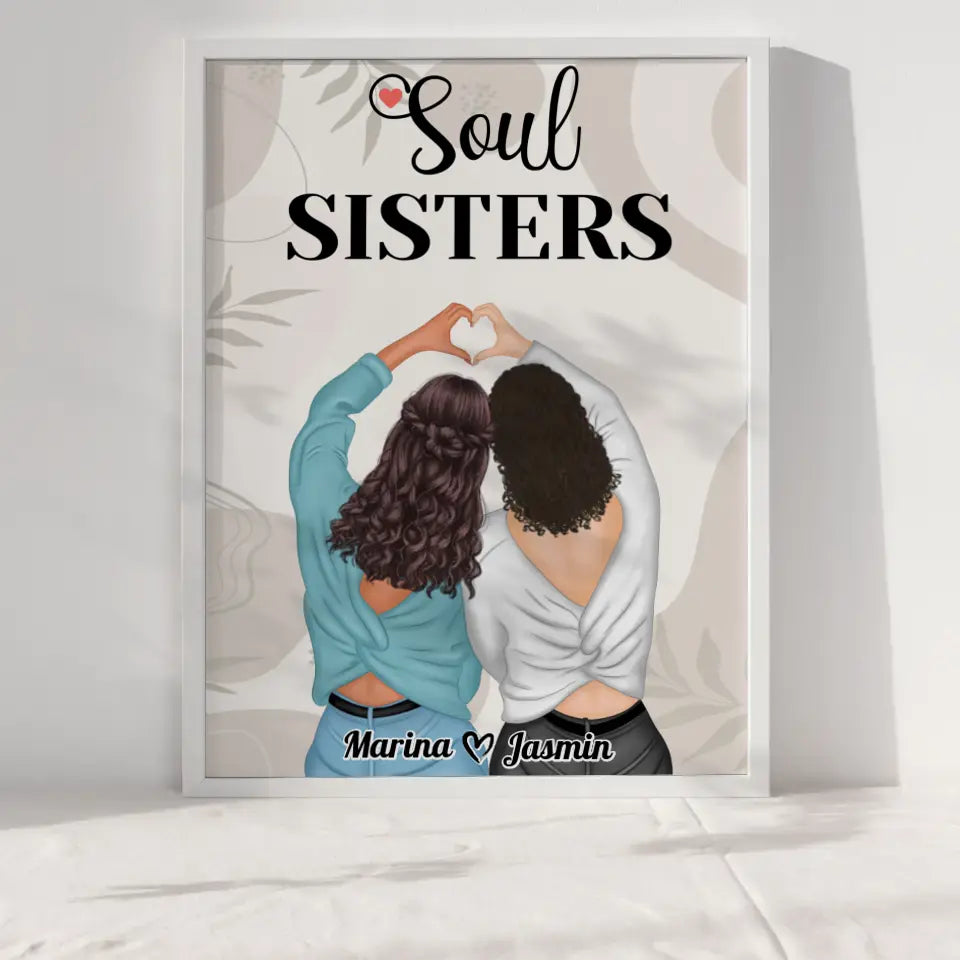 Beste Freundin Poster Soul Sisters Viele Optionen Boho Mit Namen