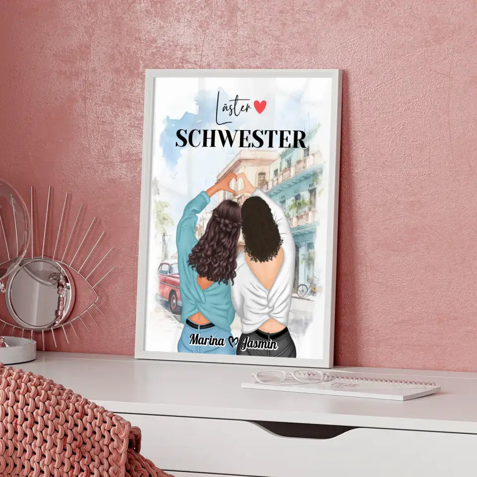 Personalisiertes Poster Beste Freundin Läster Schwester 5