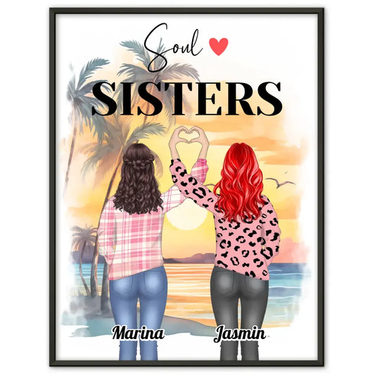 Freundinnen Poster Soul Sisters Viele Optionen Herz Hände 1