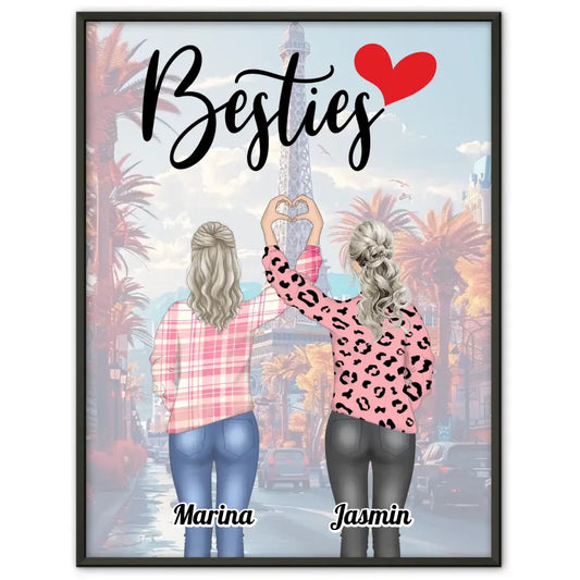 Beste Freundin Poster Besties Viele Optionen Herz Hände 1