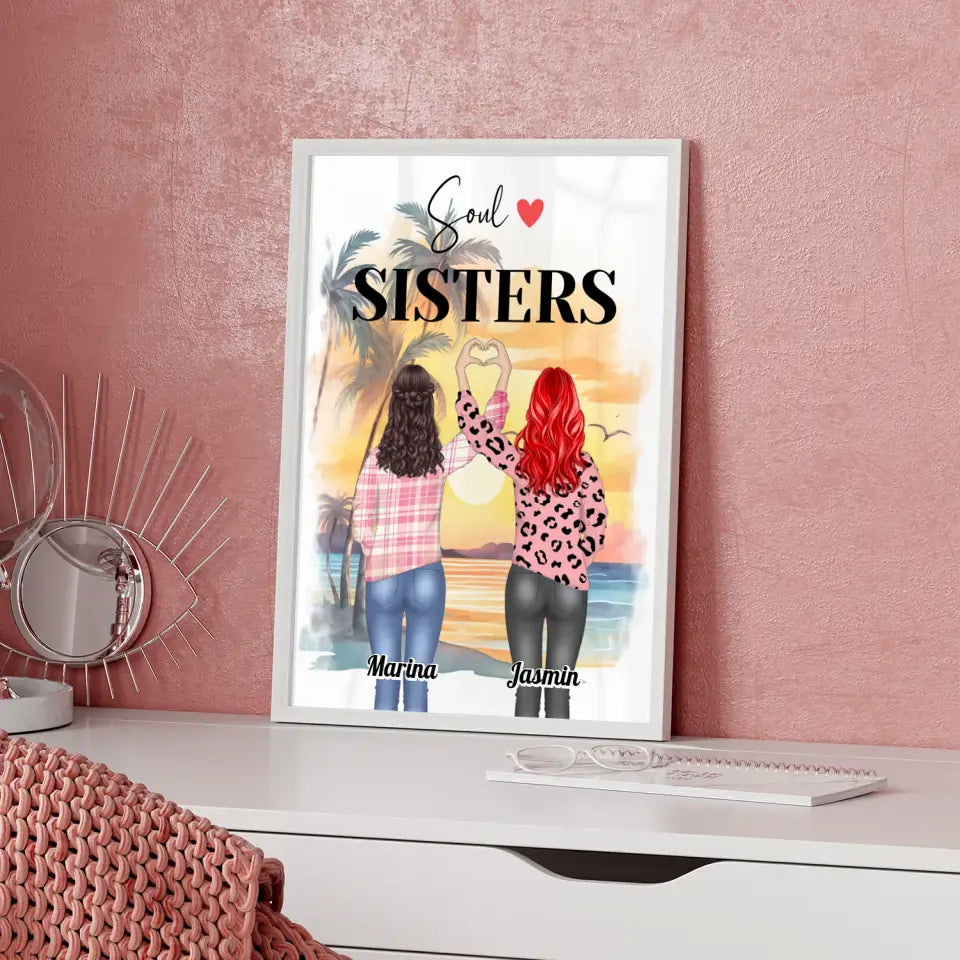 Freundinnen Poster Soul Sisters Viele Optionen Herz Hände 5
