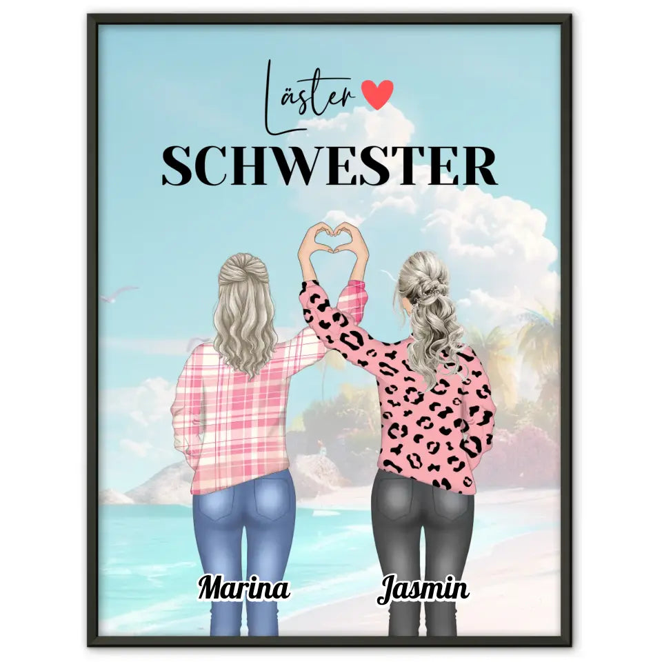 Beste Freundin Poster Läster Schwester Viele Optionen Herz Hände