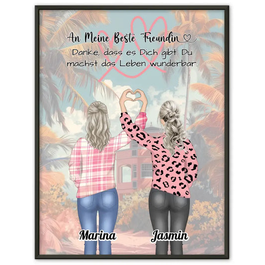 Beste Freundinnen Poster Danke Viele Optionen Herz Hände 1