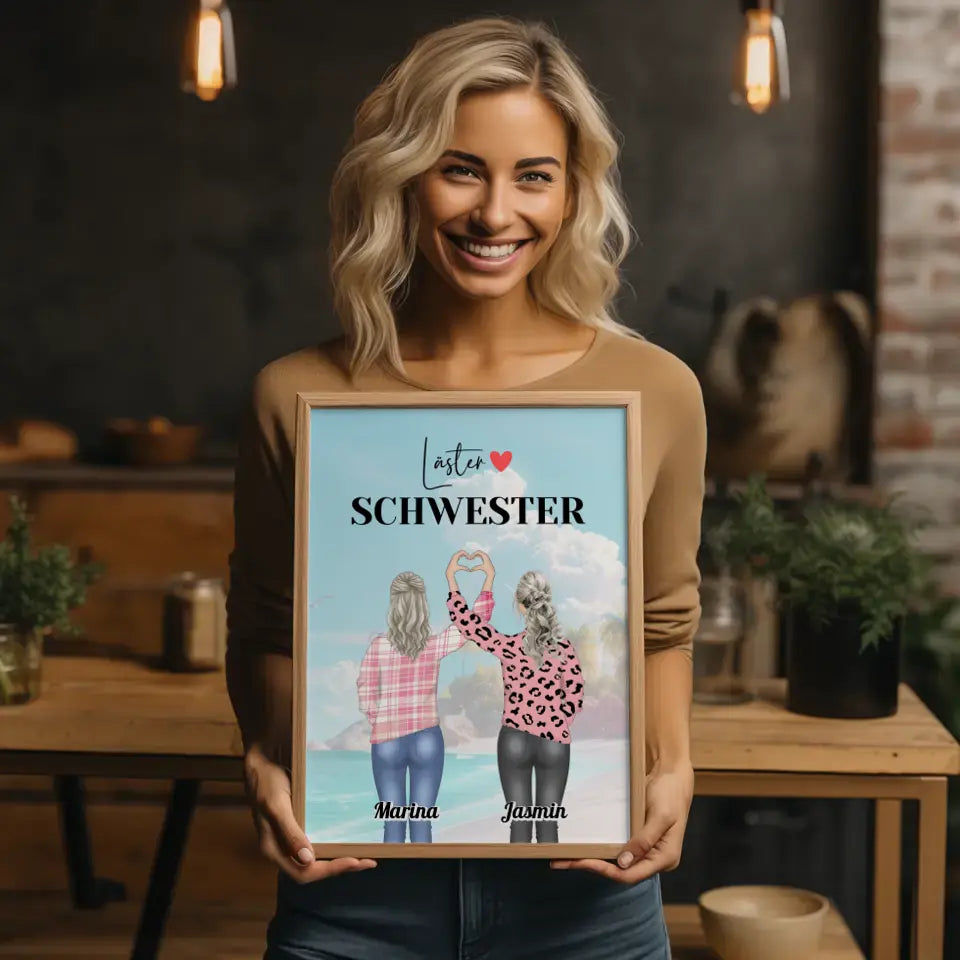 Beste Freundin Poster Läster Schwester Viele Optionen Herz Hände