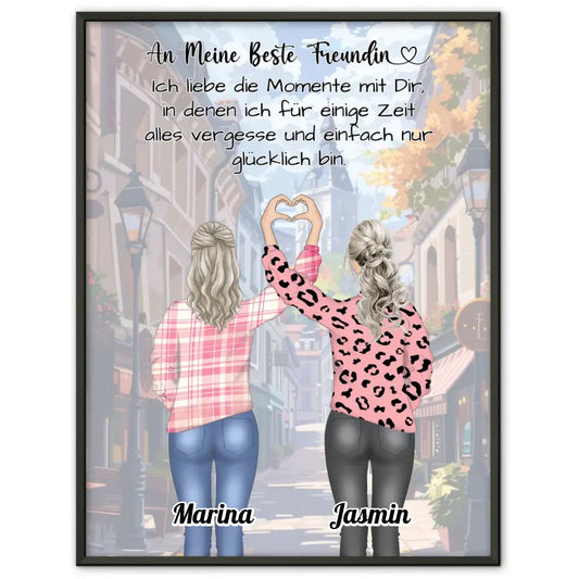 Poster Beste Freundin Glücks Momente Herz Hände 1