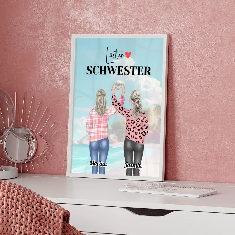 Beste Freundin Poster Läster Schwester Viele Optionen Herz Hände