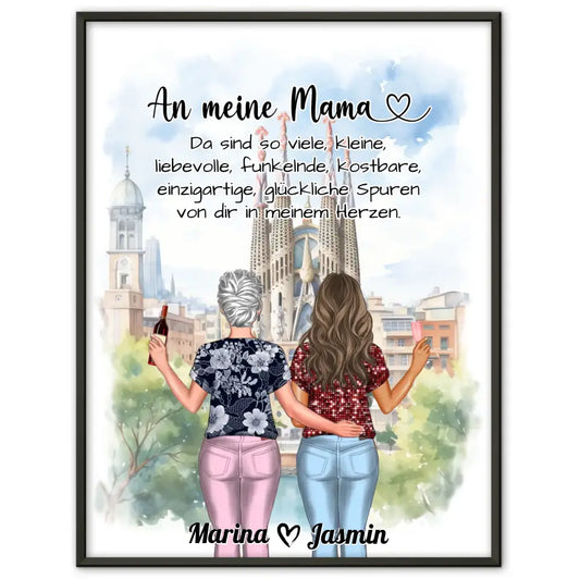 Personalisiertes Mama Tochter Poster In meinem Herzen