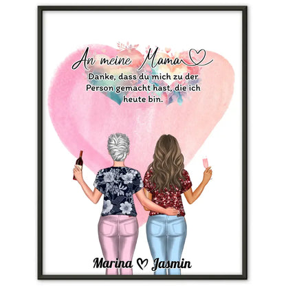 Personalisiertes Mama Poster An Mama Du hast mich gemacht Mit Namen