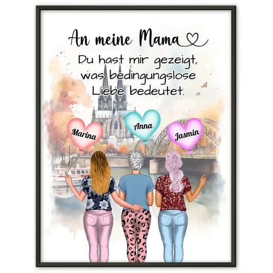 Mama Poster Unsere Mama Deine Liebe Für 2 bis 4 Töchter 1
