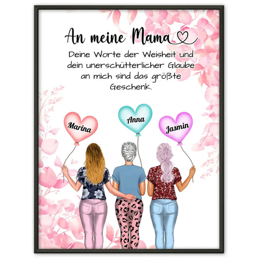 Mama Poster Muttertag Unsere Mama Lektionen Für 2 bis 4 Töchter 1