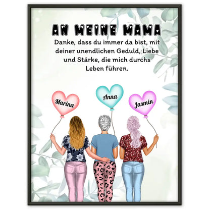 Mama Tochter Poster Unsere Mama Jede Umarmung Für 2 bis 4 Töchter