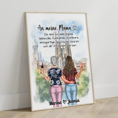 Personalisiertes Mama Tochter Poster In meinem Herzen