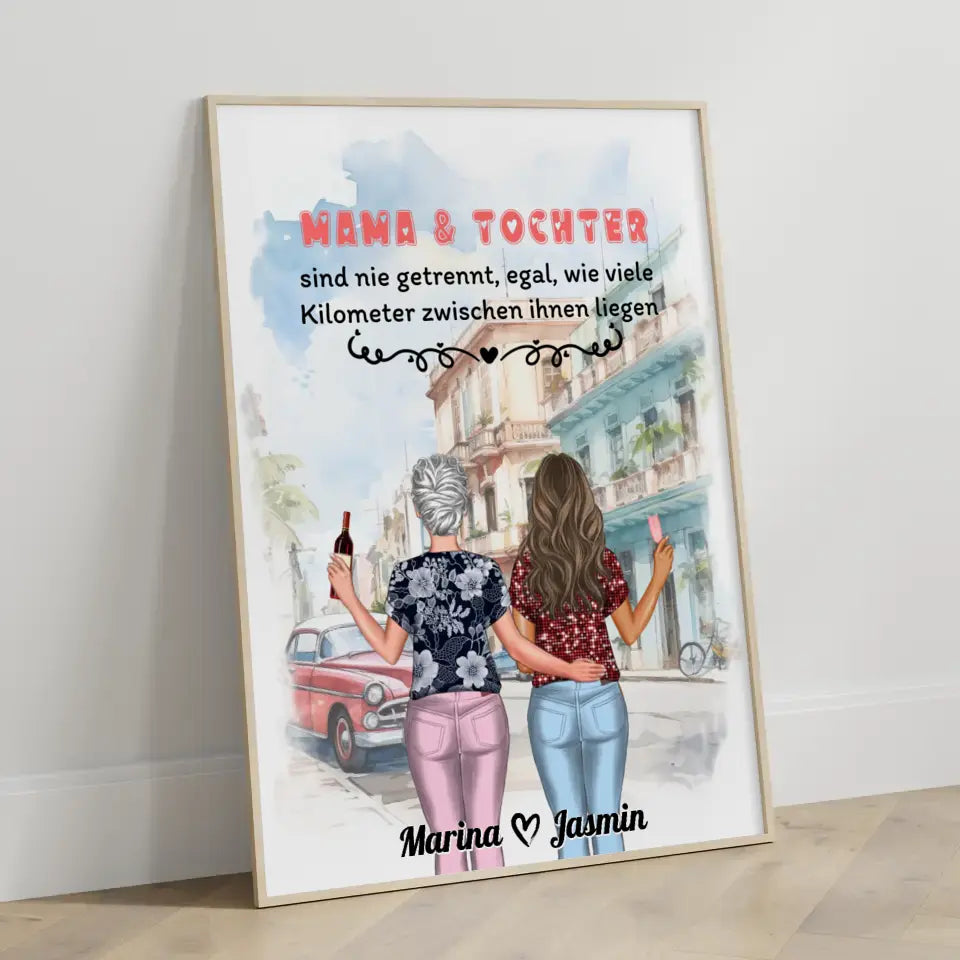 Mama Poster Muttertag Mama und Tochter sind nie getrennt