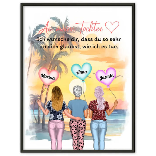 Poster Personalisiert Unsere Mama Spuren im Herzen Für 2 bis 4 Töchter 1