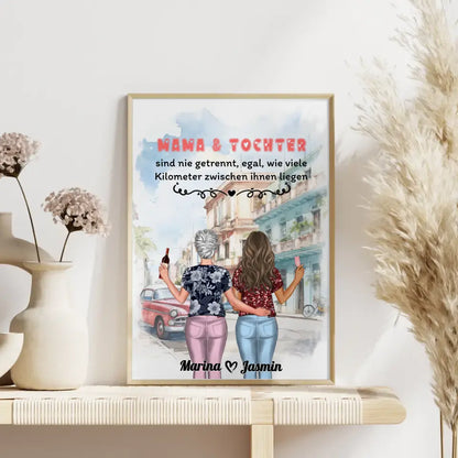 Mama Poster Muttertag Mama und Tochter sind nie getrennt