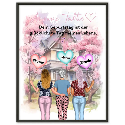 Poster Unsere Mama Spuren im Herzen Für 2 bis 4 Töchter 1