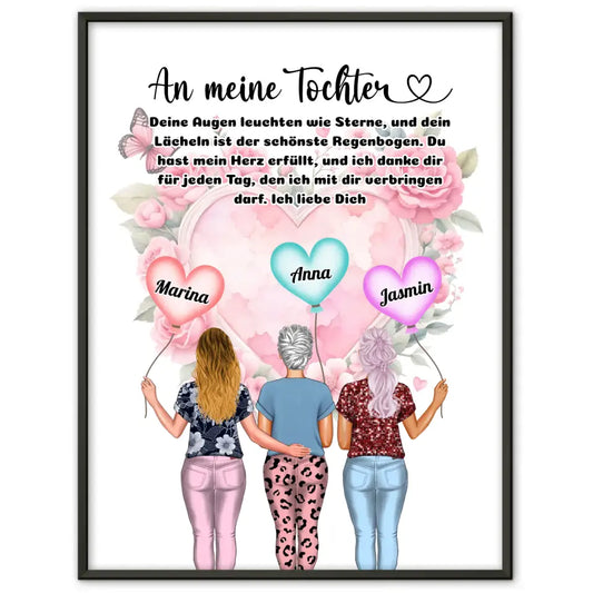 Personalisiertes Poster Unsere Mama Stern Für 2 bis 4 Töchter