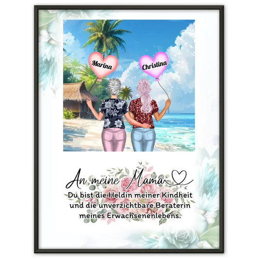 Personalisiertes Mama Poster Meine Heldin Inselparadies 1