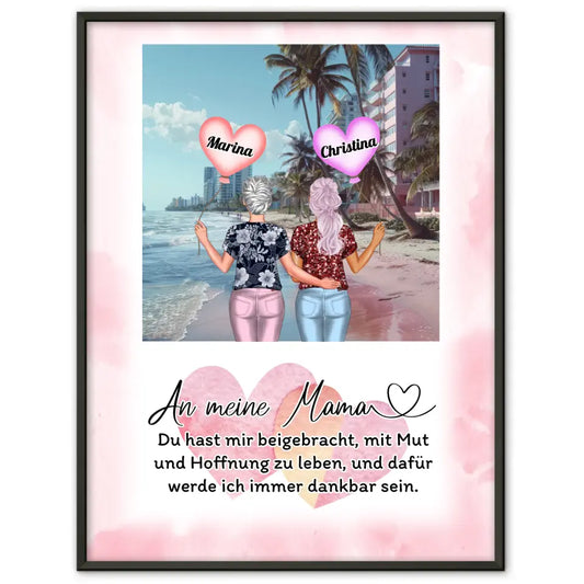 Mutter Tochter Poster An Mama Mut und Hoffnung Miami Strand 1