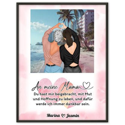 Mutter Tochter Poster Die Liebe zwischen Mama und Tochter Miami Strand