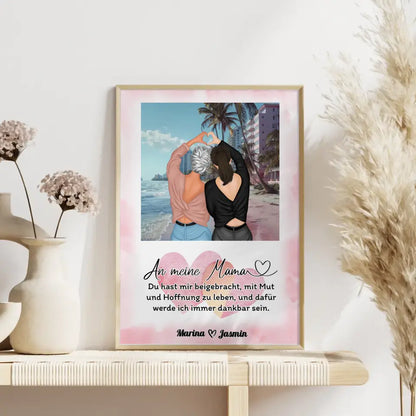 Mutter Tochter Poster Die Liebe zwischen Mama und Tochter Miami Strand