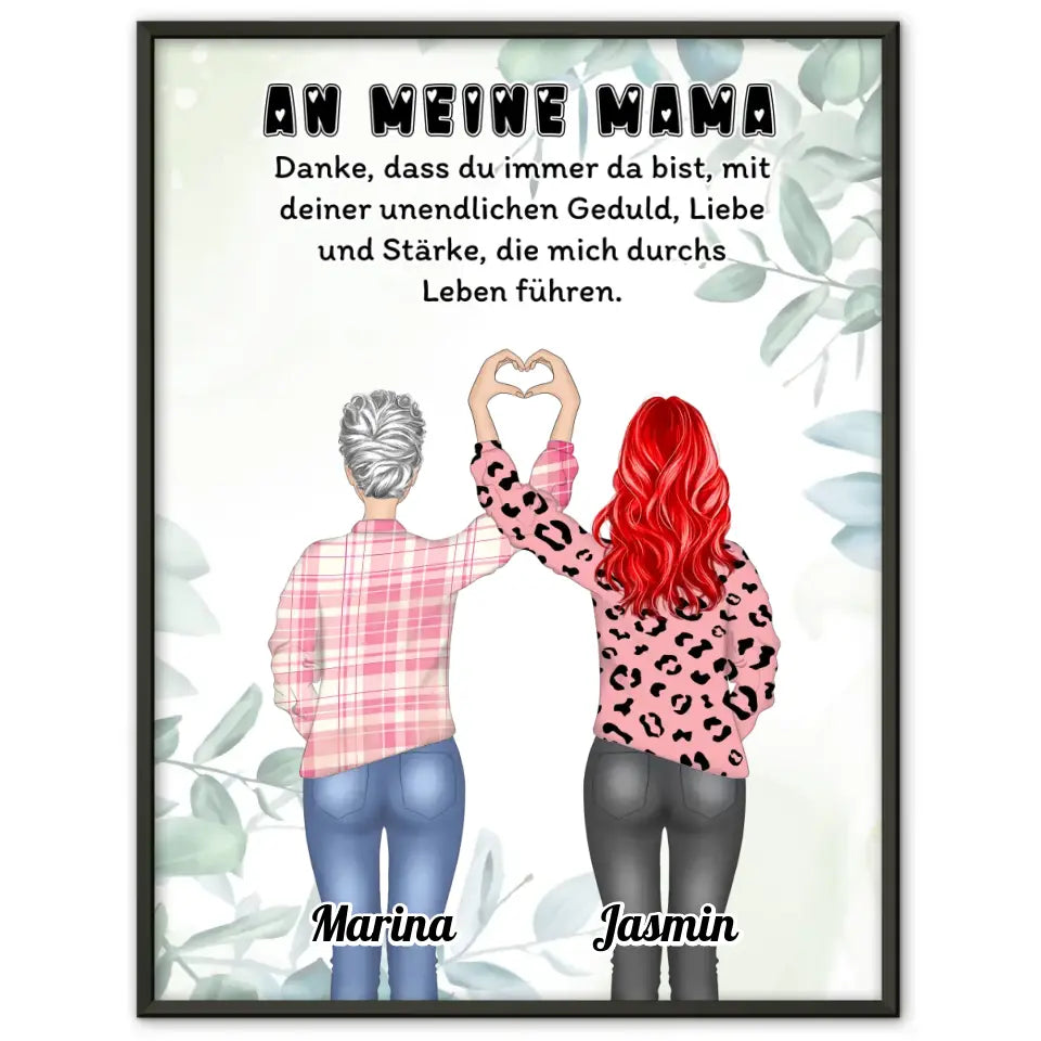 Mama Tochter Spruch Poster Danke dass du da bist Viele Optionen