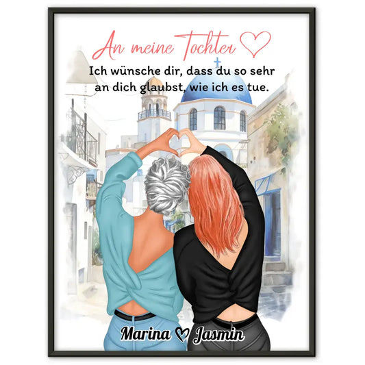 Poster An meine Tochter Herz Hände Personalisiert mit Namen 1