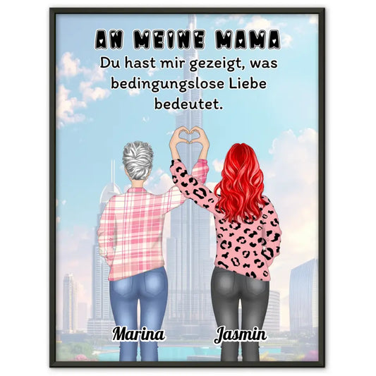 Poster Mama An Mama Bedingungslose Liebe Viele Optionen Herz Hände