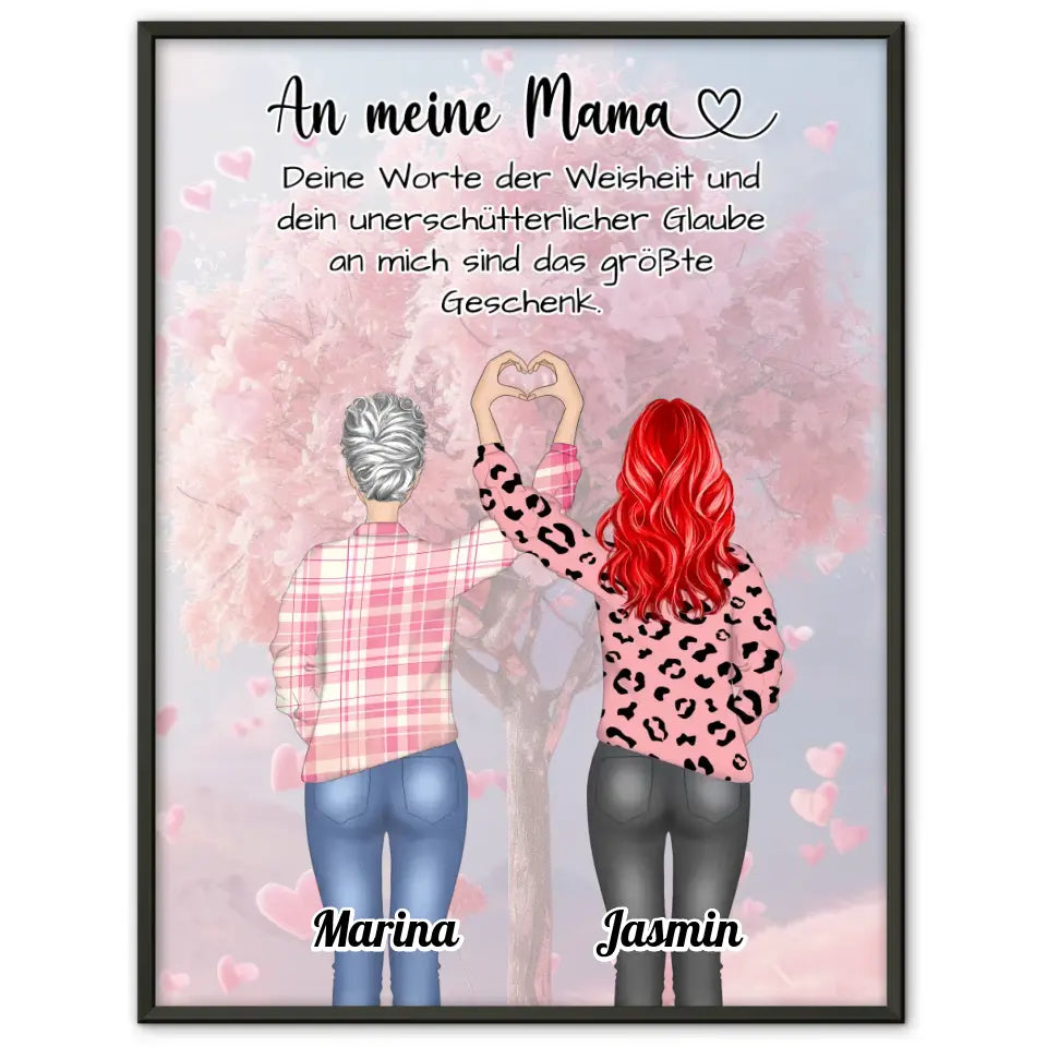 Mama Poster Muttertag An Mama Deine Worte ein Geschenk Herz Hände