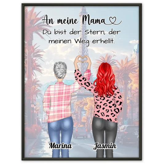 Mama Poster Muttertag Geschenk An Mama Du Bist der Stern Herz Hände